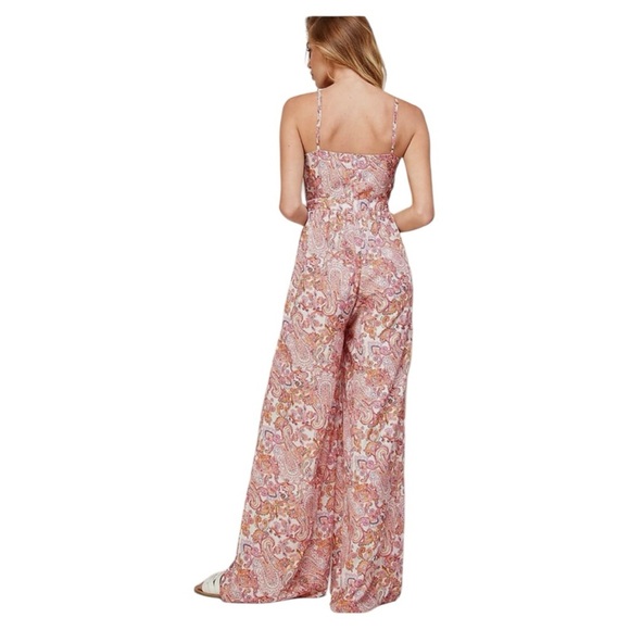 NWT Sweet Lemon baby pink paisley metal ring cutout jumpsuit size M - Picture 3 of 9